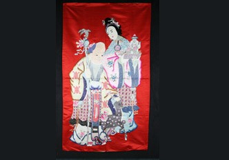 民國刺繡麻姑獻壽紋圖