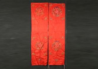 團花紋太師椅靠背簾